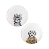 LifetimeBRANDS portselanist taldrikukomplekt "Cat and dog", 2 tk. Ø 21 cm | 1