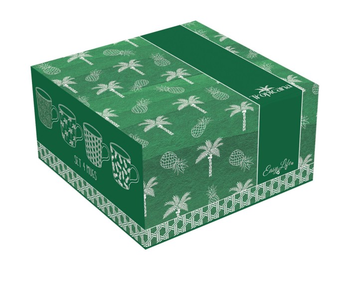 EASY LIFE portselanist kruuside komplekt "Tropicana", 4 vnt., 380 ml  | 2