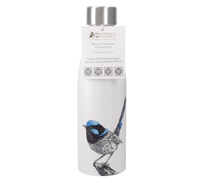 LifetimeBRANDS  kahekordse seinaga joogipudel "M&W Superb Fairy-wren", 500 ml  | 2