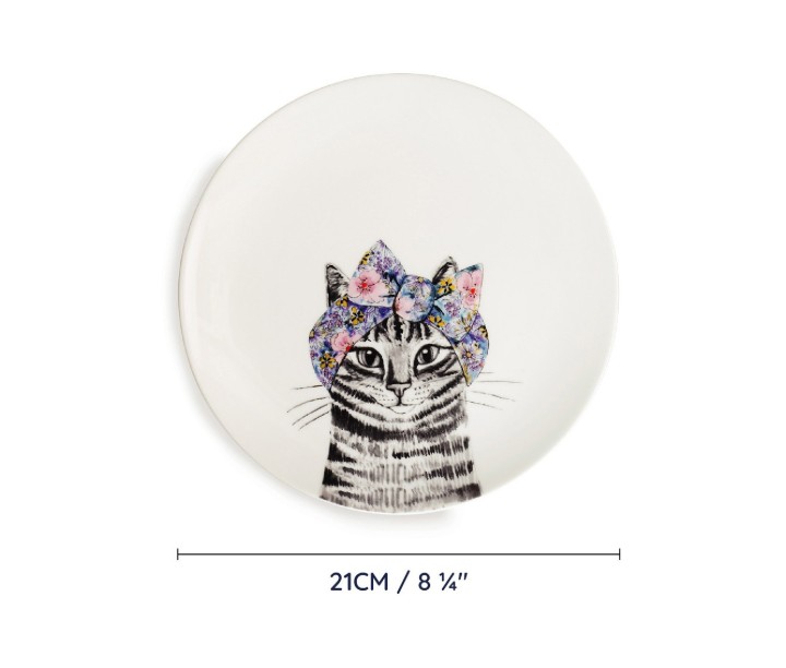 LifetimeBRANDS portselanist taldrikukomplekt "Cat and dog", 2 tk. Ø 21 cm | 6