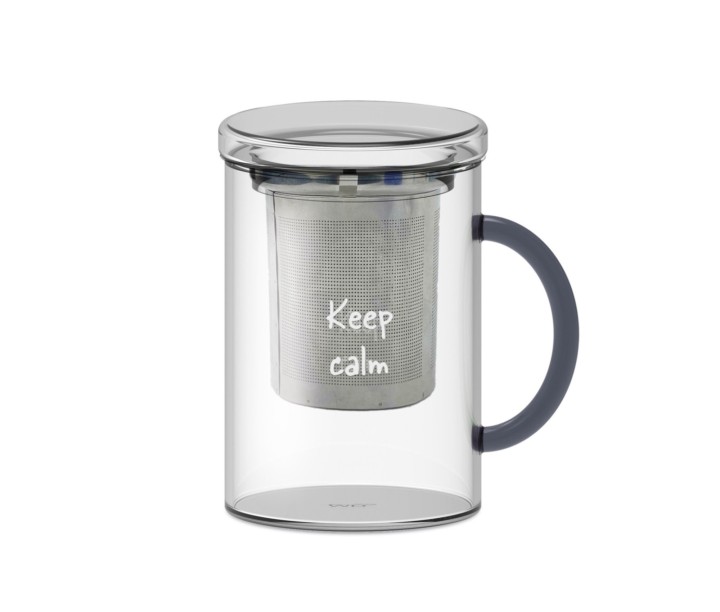 WD LIFESTYLE klaasist tass kurnaga "Keep calm", 420 ml  | 1