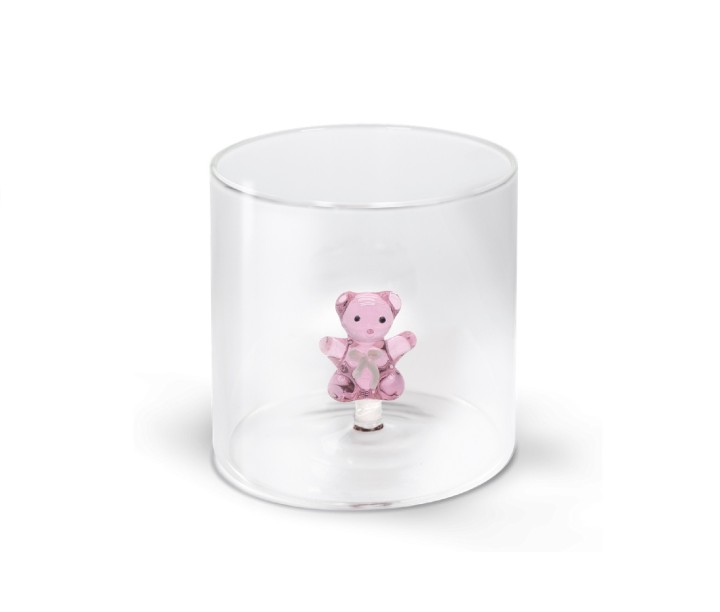 WD LIFESTYLE klaas "Pink bear" figuuriga 250 ml | 1