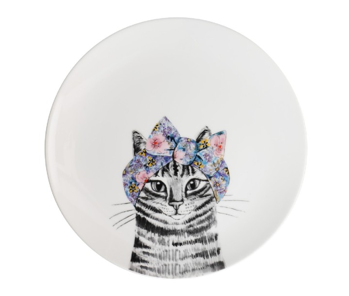 LifetimeBRANDS portselanist taldrikukomplekt "Cat and dog", 2 tk. Ø 21 cm | 4